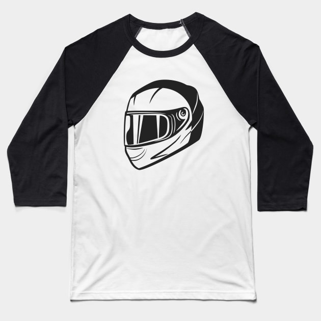 Motorcycle Helmet Baseball T-Shirt by EarlAdrian